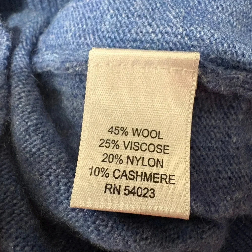 Banana Republic Mens Blue Italian Yarn Perfect Comfort Crew Neck Sweater‎ Size M